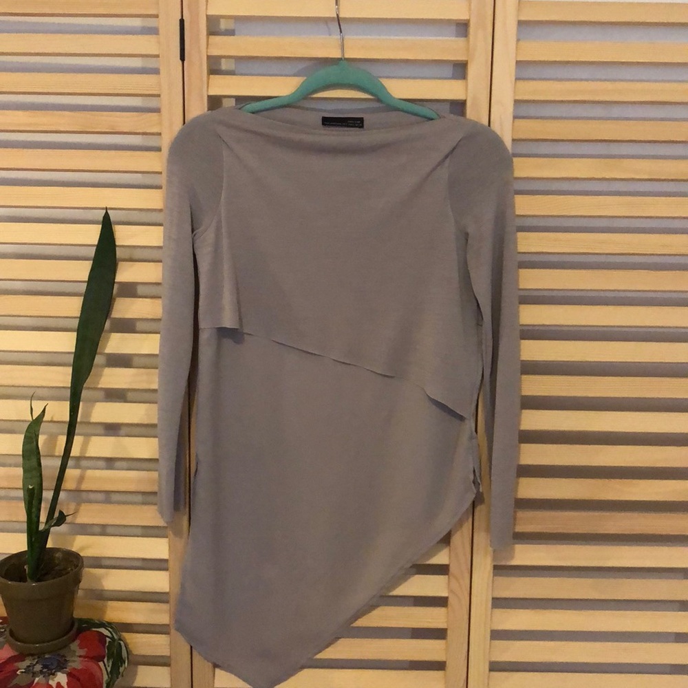 ZARA long sleeved asymmetrical top